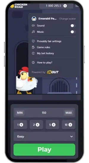 Menu gry zostało otwarte
